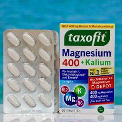 Viên uống Taxofit Magnesium 400 + Kali – Bổ sung Magie và Kali, hỗ trợ sức khỏe cơ bắp và năng lượng