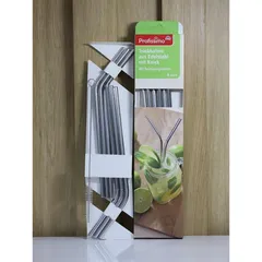 Set 6 ống hút inox Profissimo kèm 1 chổi cọ rửa