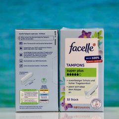 Băng vệ sinh tampon 5 giọt, 32 viên Facelle Tampons Super Plus – Sự lựa chọn hoàn hảo cho ngày ấy