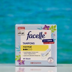 Băng vệ sinh Tampon Facelle 3 giọt 64 miếng - Thấm hút tốt, thoải mái, an toàn cho ngày 