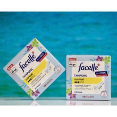 Băng vệ sinh Tampon Facelle 3 giọt 64 miếng - Thấm hút tốt, thoải mái, an toàn cho ngày 