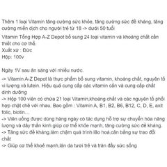 Vitamin Tổng Hợp Và Khoáng Chất Từ Đức - Hộp 100 Viên, Hỗ Trợ Sức Khỏe Toàn Diện, Hàng Chính Hãng