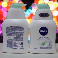 Dung Dịch Vệ Sinh Phụ Nữ Nivea Intimo 250ml - An Toàn Cho Da Nhạy Cảm, Chứa Aloe Vera & Panthenol, Giúp Cân Bằng pH, Sạch Sẽ & Thoải Mái