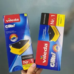 Hàng Đức Mút rửa bát cọ xong nồi Vileda Glitzi Plus set 3 miếng.