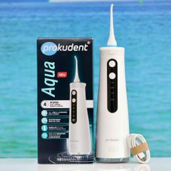 Máy Tăm Nước Prokudent Munddusche Aqua - Thiết Bị Chăm Sóc Răng Miệng Tại Nhà, 4 Chế Độ Làm Sạch Thông Minh, Dung Lượng Pin 2500mAh