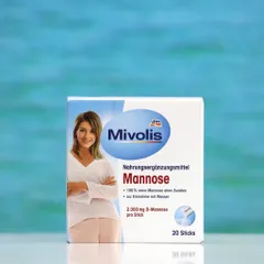 Mivolis D-Mannose 100% Thực Phẩm Bổ Sung - Hỗ Trợ Tiêu Hóa, Hộp 20 Gói Tiện Lợi, Không Chứa Gluten & Lactose