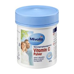 Bột Vitamin C Mivolis 100g - Hỗ trợ miễn dịch, bổ sung dinh dưỡng tự nhiên, không gluten, không lactose, chất lượng cao từ Châu Âu