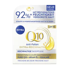 Kem Dưỡng Da Ban Ngày NIVEA Q10 Anti-Falten Extra Reichhaltig - Dưỡng Ẩm Chuyên Sâu, Bảo Vệ Da Với SPF 15, Dành Cho Da Khô