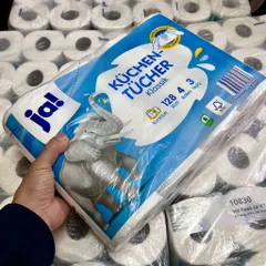 Giấy Lau Bếp Cao Cấp Ja! Küchen-Tücher - Siêu Thấm Hút, Bền Dài, Thân Thiện Môi Trường - Thích Hợp Lau Chùi Nhà Bếp và Nhà Tắm