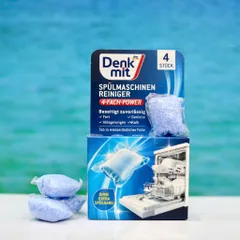 Viên rửa máy rửa chén Denkmit 4 viên - Làm sạch và khử mùi hiệu quả cho máy rửa chén, bảo vệ và kéo dài tuổi thọ thiết bị