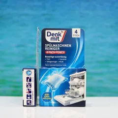Viên rửa máy rửa chén Denkmit 4 viên - Làm sạch và khử mùi hiệu quả cho máy rửa chén, bảo vệ và kéo dài tuổi thọ thiết bị