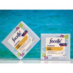 Băng vệ sinh Tampon Facelle Super 4 Giọt - 56 Viên, An Toàn và Thoải Mái Suốt Ngày, Giải Pháp Hoàn Hảo Cho Phụ Nữ Năng Động