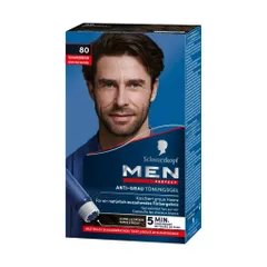 Thuốc Nhuộm Tóc Nam Schwarzkopf Màu Nâu Đen Số 80 - Tự Nhuộm Tại Nhà, Không Amoniac, Không Silicon