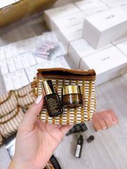 Set Mini Estee Lauder Kem Mắt và Serum Chăm Sóc Da - Túi Cói Xinh Xắn Dành Cho Làn Da Tươi Trẻ