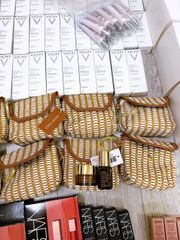 Set Mini Estee Lauder Kem Mắt và Serum Chăm Sóc Da - Túi Cói Xinh Xắn Dành Cho Làn Da Tươi Trẻ