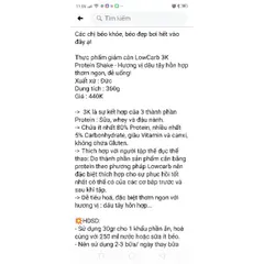 Bill kèm lowcarb giảm cân hàng Đức