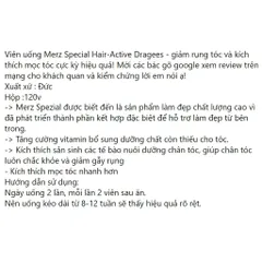 Bill kèm Merz Spezial xanh - chăm sóc tóc - Hàng Đức