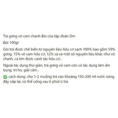 Trà gừng vỏ cam chanh Bio gói 100gr