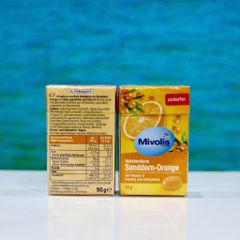 Kẹo Ngậm Ho Mivolis Vị Quả Hắc Mai Biển & Cam Không Đường - Hộp 50g Thơm Ngon, Dễ Dùng, Phù Hợp Người Kiểm Soát Đường