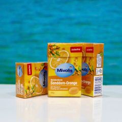 Kẹo Ngậm Ho Mivolis Vị Quả Hắc Mai Biển & Cam Không Đường - Hộp 50g Thơm Ngon, Dễ Dùng, Phù Hợp Người Kiểm Soát Đường