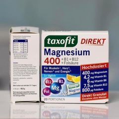 Magiê bột Taxofit Magnesium 400 + B1 + B12, Folsaure