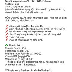 Magiê bột Taxofit Magnesium 400 + B1 + B12, Folsaure