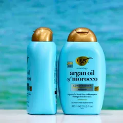 Dầu xả OGX Argan Oil of Morocco 385ml - Nuôi dưỡng, làm mềm tóc hư tổn, phục hồi độ bóng tự nhiên cho tóc khỏe mạnh