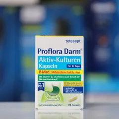 Viên uống bổ sung lợi khuẩn Tetesept Proflora Darm Aktiv-Kulturen - Hỗ trợ tiêu hóa & cân bằng hệ vi sinh đường ruột, 24 viên Đức
