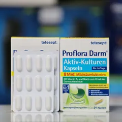 Viên uống bổ sung lợi khuẩn Tetesept Proflora Darm Aktiv-Kulturen - Hỗ trợ tiêu hóa & cân bằng hệ vi sinh đường ruột, 24 viên Đức