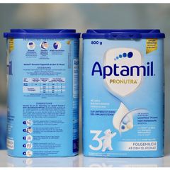 Sữa bột Aptamil Pronutra số 3 (800g) - Dinh dưỡng hoàn hảo cho trẻ từ 10 tháng tuổi, hàng nội địa Đức, hỗ trợ phát triển khỏe mạnh.