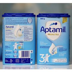 Sữa bột Aptamil Pronutra số 3 (800g) - Dinh dưỡng hoàn hảo cho trẻ từ 10 tháng tuổi, hàng nội địa Đức, hỗ trợ phát triển khỏe mạnh.