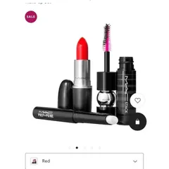 Bộ Trang Điểm MAC 3 Sản Phẩm: Son Thỏi Matte Đỏ Tươi, Mascara Đen Dày, Son Dưỡng Cute - Quà Tặng Làm Đẹp Thời Thượng