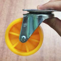 Bánh Xe Vàng Nhựa Không Khóa - Bánh Xe Đẩy Nhiều Kích Cỡ, Chất Liệu Bền Bỉ, Tải Trọng Tối Đa 100kg, Dùng Trong Nhà Xưởng, Xe Đẩy