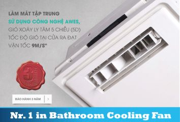 Quạt Mát Âm Trần Hans H10S - Thiết Kế Độc Đáo, Công Nghệ AWES, Tiết Kiệm Điện, Lắp Đặt Dễ Dàng, Phù Hợp Trần Thạch Cao 30x30cm