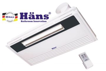 Quạt mát âm trần tích hợp thông gió Hans H20R - Thiết bị 2 trong 1 thổi mát và hút mùi, điều khiển từ xa, công suất 105W