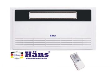 Quạt mát âm trần tích hợp thông gió Hans H20R - Thiết bị 2 trong 1 thổi mát và hút mùi, điều khiển từ xa, công suất 105W