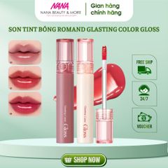 Son Tint Bóng Căng Mọng ROMAND Glasting Color Gloss 4g - Son Môi Hàn Quốc Dưỡng Ẩm, Độ Bóng Cao, Bảng Màu Đa Dạng