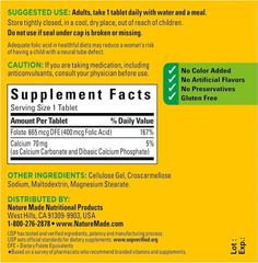Viên Uống Hỗ Trợ Bổ Tim Mạch Nature Made Folic Acid 400 mcg - 250 Viên, Tăng Cường Sức Khỏe Tim Mạch, Sản Phẩm Chất Lượng Mỹ