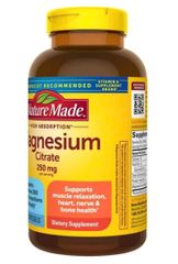 Viên Uống Magnesium Citrate 250mg Nature Made 180 viên - Hỗ Trợ Sức Khỏe Xương và Cơ Bắp - Sản Phẩm Chất Lượng Từ Mỹ