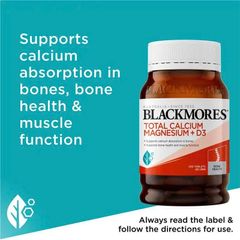 Viên Uống Blackmores Total Calcium, Magnesium & D3 200 Viên - Hỗ Trợ Sức Khỏe Xương và Cơ Bắp, Bổ Sung Vitamin D3 Vital