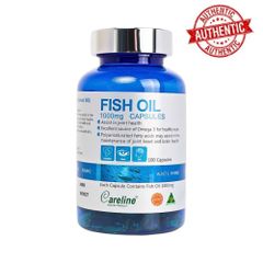 Dầu cá Careline 1000mg - Hỗ trợ phát triển não bộ, thị lực và sức khỏe tim mạch, Omega 3, DHA, EPA, 100 viên