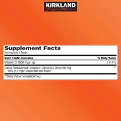 Vitamin C 1000mg Kirkland - Hộp 500 Viên Chất Lượng Từ Mỹ, Tăng Cường Sức Đề Kháng, Cải Thiện Da Dẻ, Hỗ Trợ Miễn Dịch