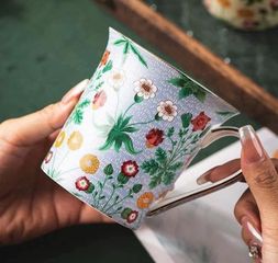 Bộ 2 cốc đánh răng Magrace Paris - Sứ cao cấp, thiết kế nghệ thuật, sang trọng, phù hợp mọi phong cách phòng tắm