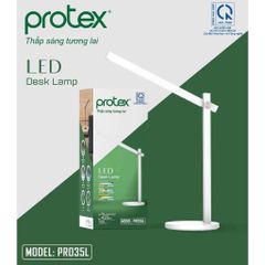 Đèn Bàn LED Protex PR035L - Đèn Học Cao Cấp, Bảo Vệ Thị Lực, Dimming 3 Mức Sáng, Cảm Ứng Sang Trọng, Chất Liệu Nhôm và Nhựa ABS