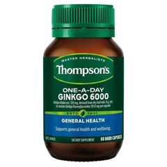 Viên uống bổ não Thompsons One A Day Ginkgo 6000 - Tăng cường trí nhớ và tập trung, 60 viên của Úc