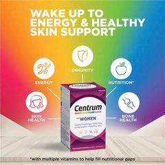 Viên Uống Vitamin Tổng Hợp Centrum For Women 90 Viên - Bổ Sung Dinh Dưỡng Cho Phụ Nữ, Tăng Cường Sức Khỏe Và Năng Lượng