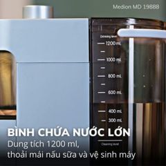 Máy Làm Sữa Hạt Medion MD19888 - Đa Năng 11 Chế Độ, Tự Vệ Sinh, Nhập Khẩu Đức - Nấu Sữa Hạt, Súp, Sinh Tố An Toàn