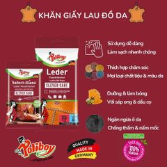 Khăn Ướt Dưỡng Bóng Giày Da POLIBOY Đức - Sáng Bóng Nhanh, Chống Ố Mốc, Bảo Vệ Da Tự Nhiên, Tiện Lợi Dùng Mọi Lúc