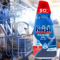 Gel Rửa Chén Finish Power All In One 1L + Muối Rửa Bát - Sạch Sâu, Khử Mùi, Bảo Vệ Máy, Chính Hãng EU