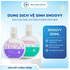 Dung dịch vệ sinh phụ nữ Smoovy 120ML - Làm sạch, ngăn ngừa vi khuẩn và mùi hôi, phù hợp cho da nhạy cảm và sau sinh.